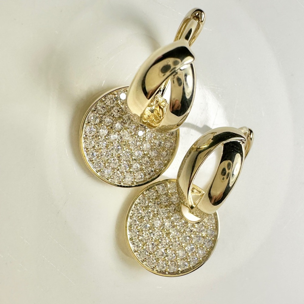 Small Plate Shinny Circle Earrings fashionable design, 15cm in diameter